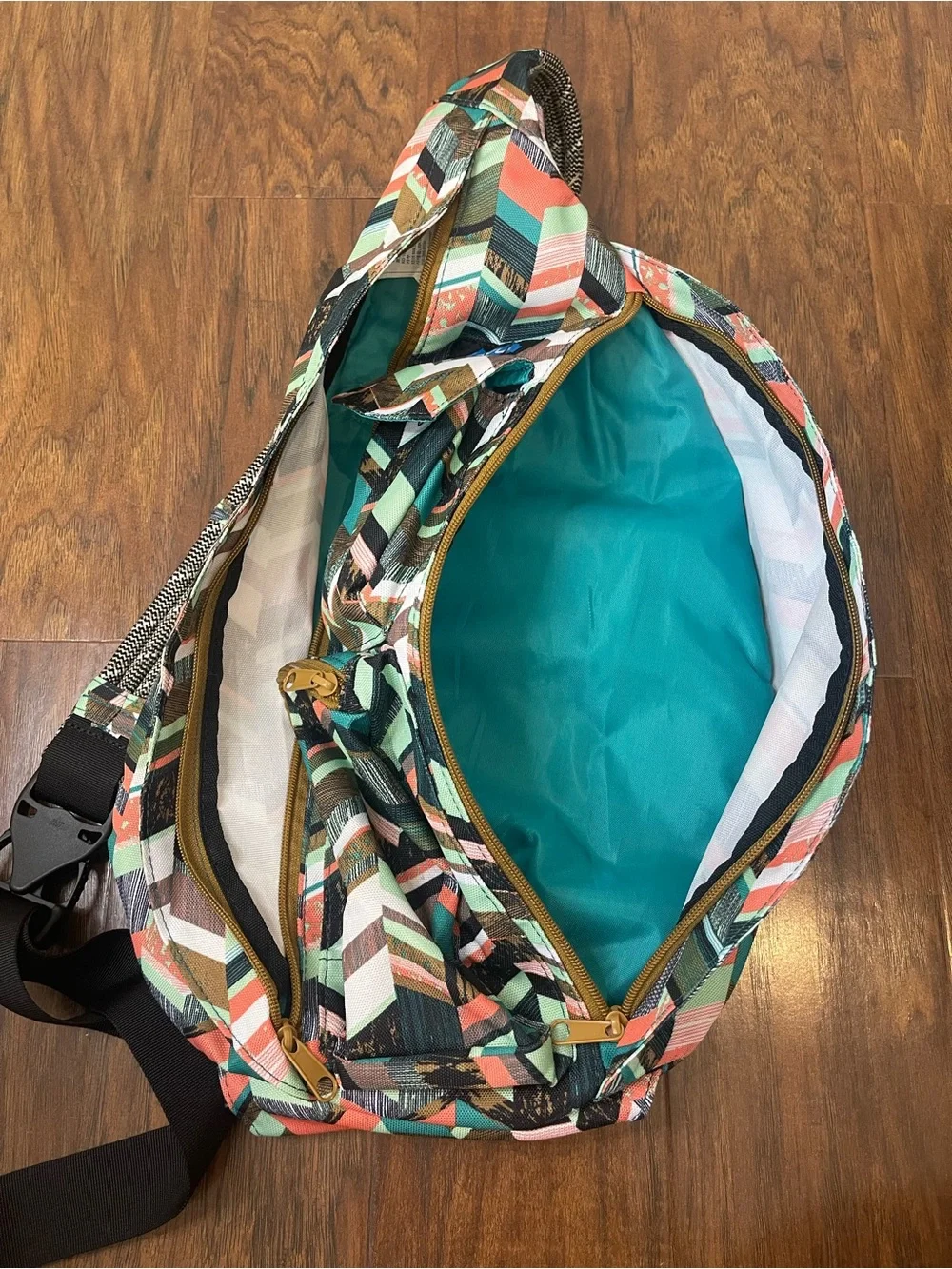 KAVU Original Rope Sling Bag Coastal Blocks Geometric Print Crossbody Backpack